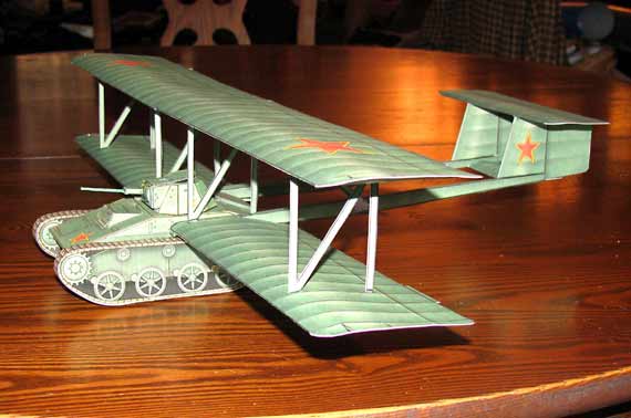 Antonov A40 KT Flying tank cardmodel fiddlersgreen.net side view